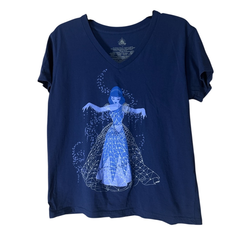 Disney Cinderella Navy Blue Princess Graphic Tee Short Sleeve - Size L